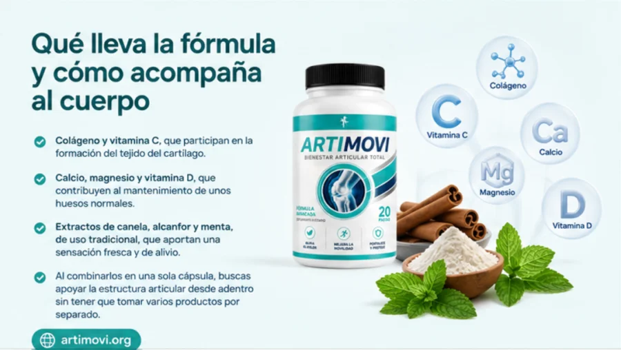 Composición de Artimovi: colágeno, minerales y vitaminas
